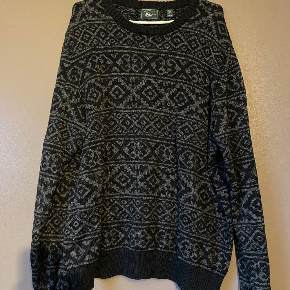 GH Bass & Co Patterned Knit Crewneck